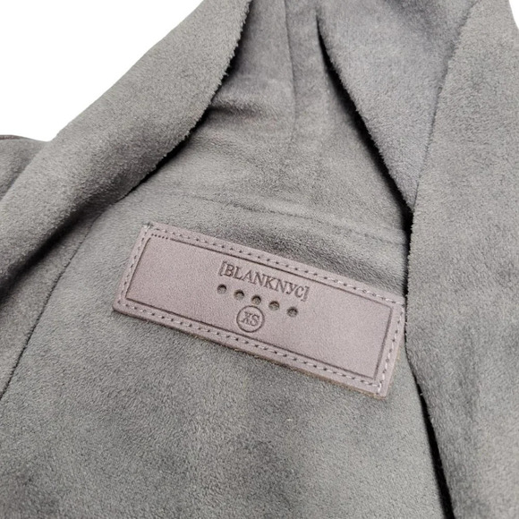 Blank NYC Womens Faux  Suede/Leather Drape Front Jacket Cardigan Size XS Gray - Picture 7 of 9